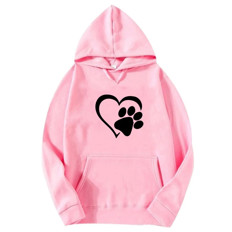 Paw Print Long Sleeve Hoodie