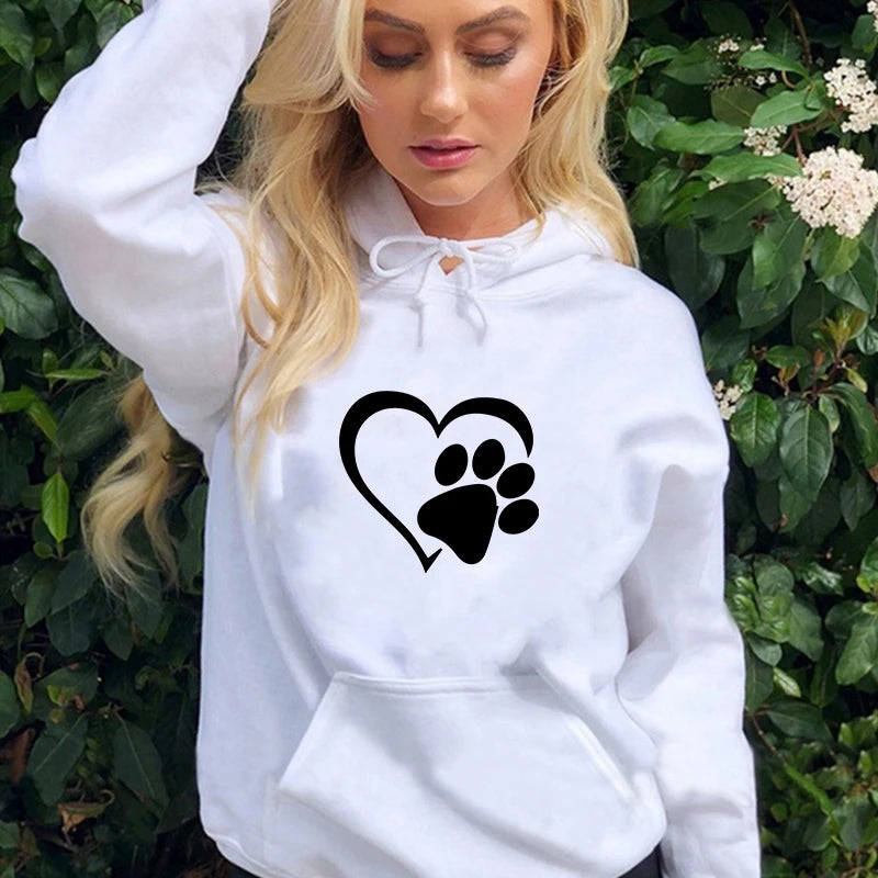 Paw Print Long Sleeve Hoodie