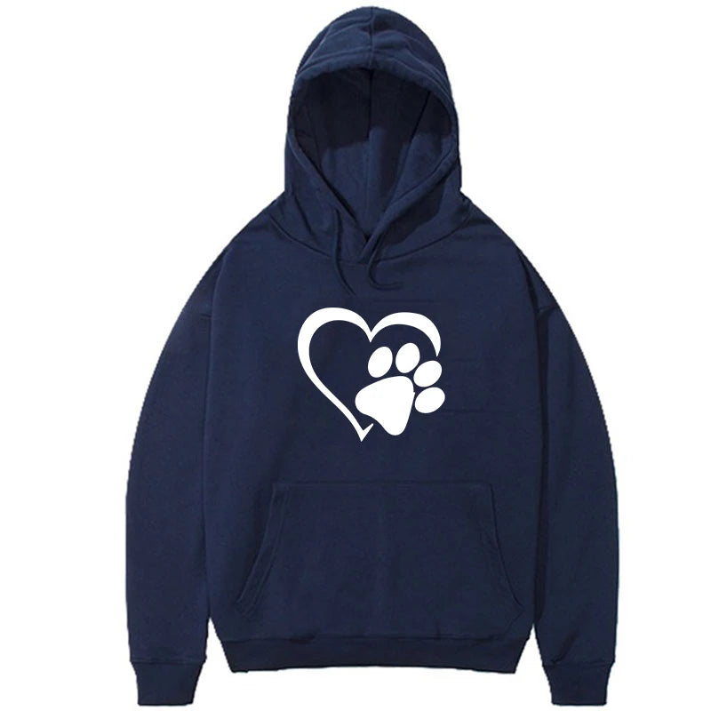 Paw Print Long Sleeve Hoodie