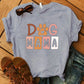 Dog Mama Printing Round Neck T-Shirt