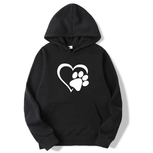 Paw Print Long Sleeve Hoodie